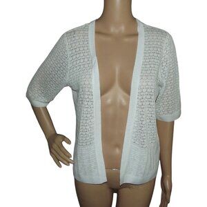 Arizona Jean Co Sweater Vest Womens Size Medium Ivory open front asymmetrical